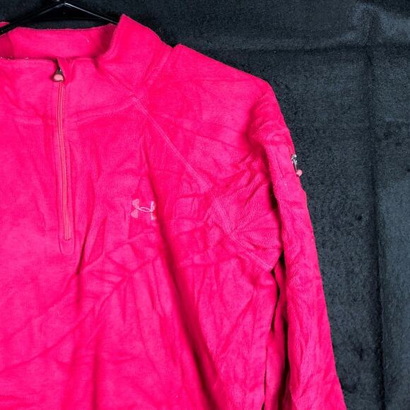 Under Armour Womens Sweater Pink 1/4 Zip Fleece Outdoors Lightweight Small - Picture 5 of 11